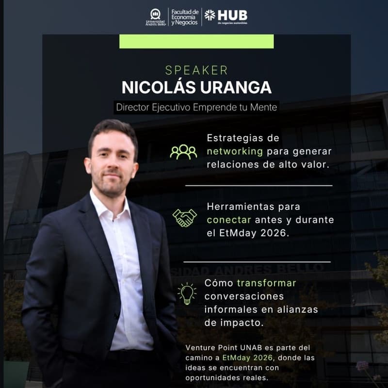 Cover Image for Venture Point UNAB - El poder del Networking: Nicólas Uranga y EtMday 2026