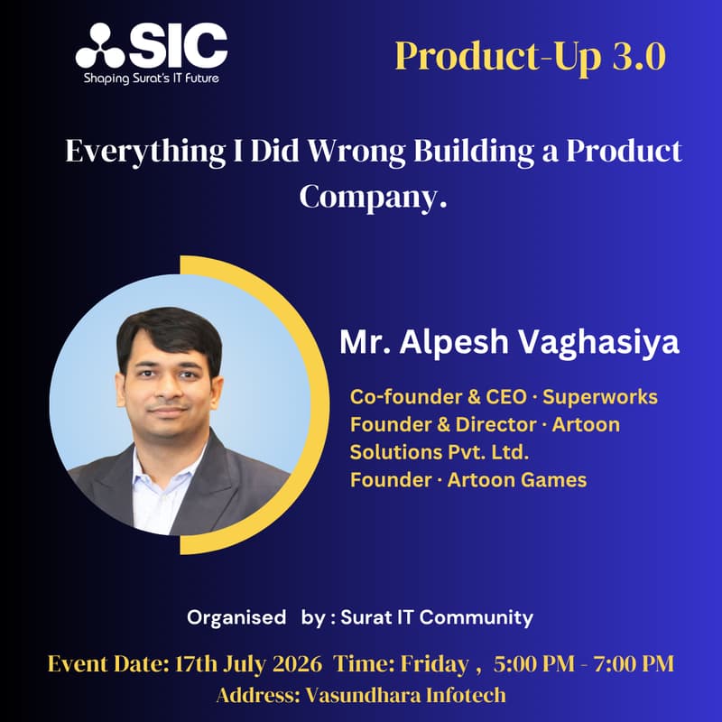 Cover Image for Product-Up 3.0 : Topic - Everything I Did Wrong Building a Product Company.