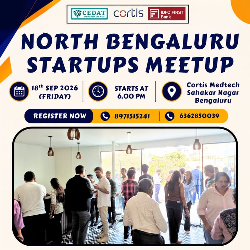 Cover Image for North Bengaluru Startups Meetup by CEDAT