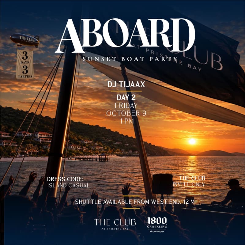 Cover Image for ABOARD Day 2 · Sunset Boat Party with DJ Tijaax