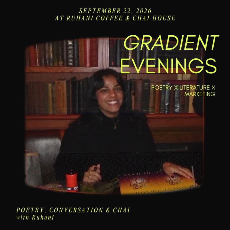 Cover Image for "Gradient" Evenings with Ruhani: Poet and Author Talk at Ruhani Cafe in Downtown Brooklyn