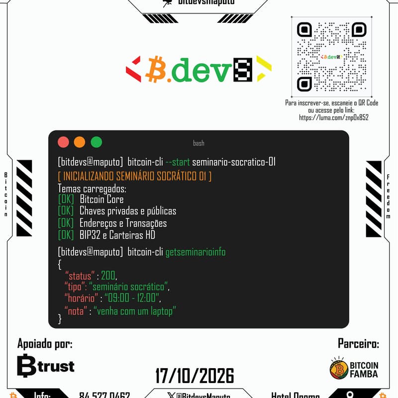 Cover Image for BitDevs Maputo | Seminário Socrático 01