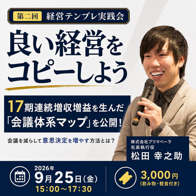 Cover Image for 17期連続増収増益を生んだ「会議体系マップ」を公開！会議を減らして意思決定を増やす方法とは？