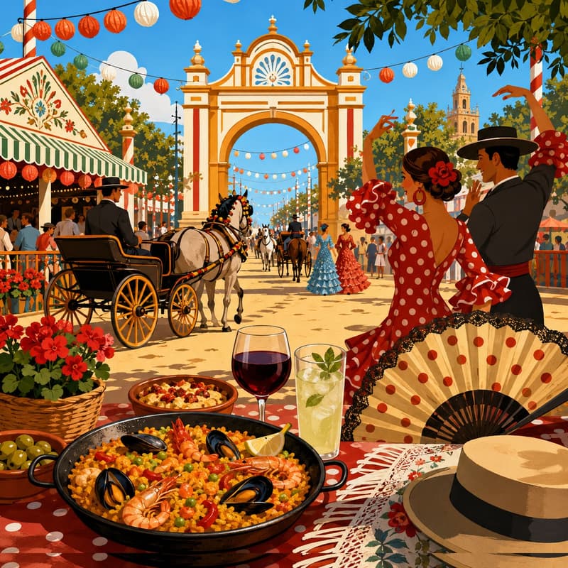 Cover Image for 🎡💃 Málaga Feria Meetup: Tapas, Horses, Dancing & Feria Vibes! 🍷☀️