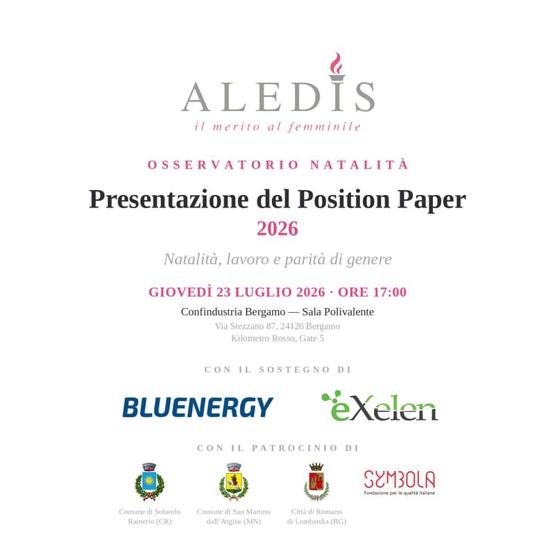 Cover Image for Natalità, lavoro e parità di genere — Position Paper ALEDIS 2026