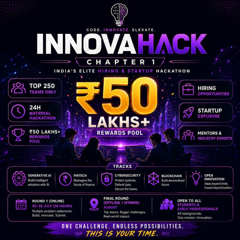 Cover Image for InnovaHack Chapter 1 (30 Hours National Level Hackathon)