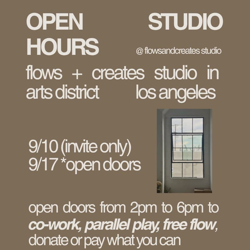 Cover Image for open studio hours