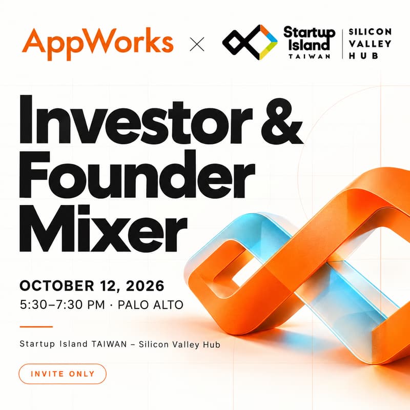 Cover Image for Investor & Founder Mixer: AppWorks x Startup Island TAIWAN - Silicon Valley Hub