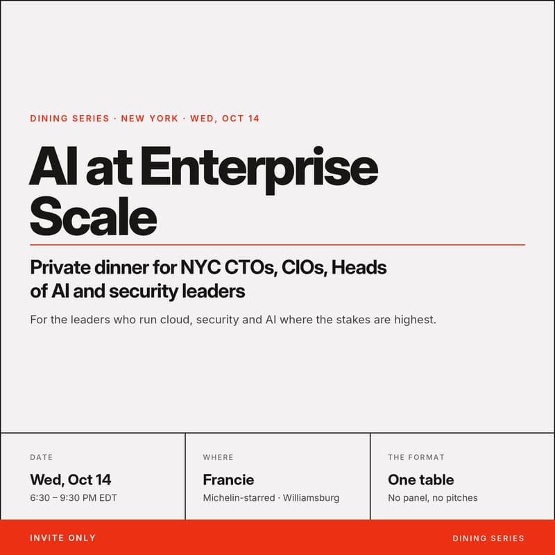 Cover Image for Tech Leaders Fine Dining Series: Building With AI: A Private Dinner for NYC Technology Leaders