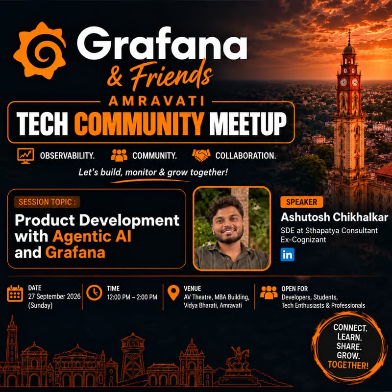 Cover Image for Grafana and Friends Tech Community meetup, Amravati