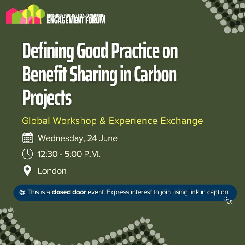 Cover Image for Defining Good Practice on Benefit Sharing in Carbon Projects: Global Workshop & Experience Exchange