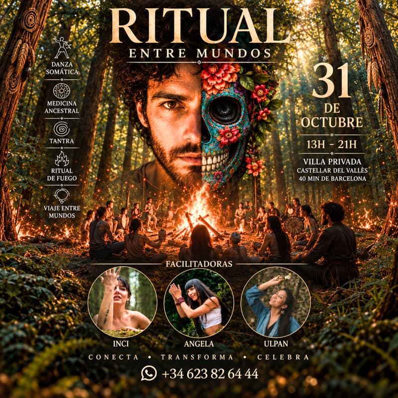 Cover Image for 🔥 RITUAL 🔮 ENTRE MUNDOS 🌀Ceremonias Ancestrales · Danza Somática · Tantra 🌙 (Eng. + Español)