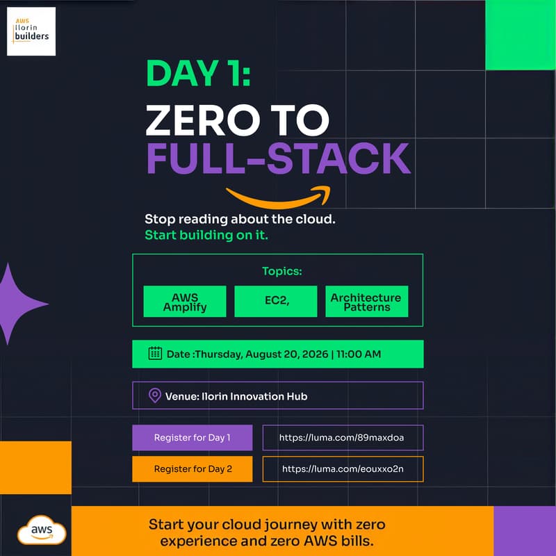 Cover Image for Cloud & AI on AWS DAY 1: Zero to Full-Stack Deployment