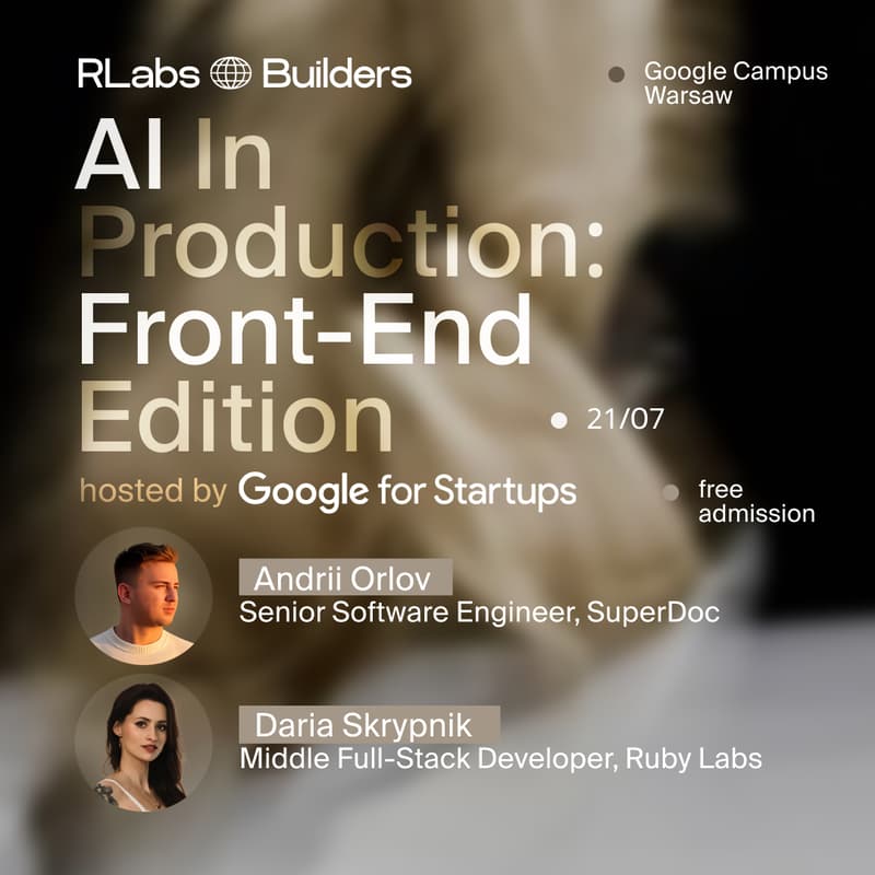 Cover Image for Meetup "AI in Production: front-end edition"