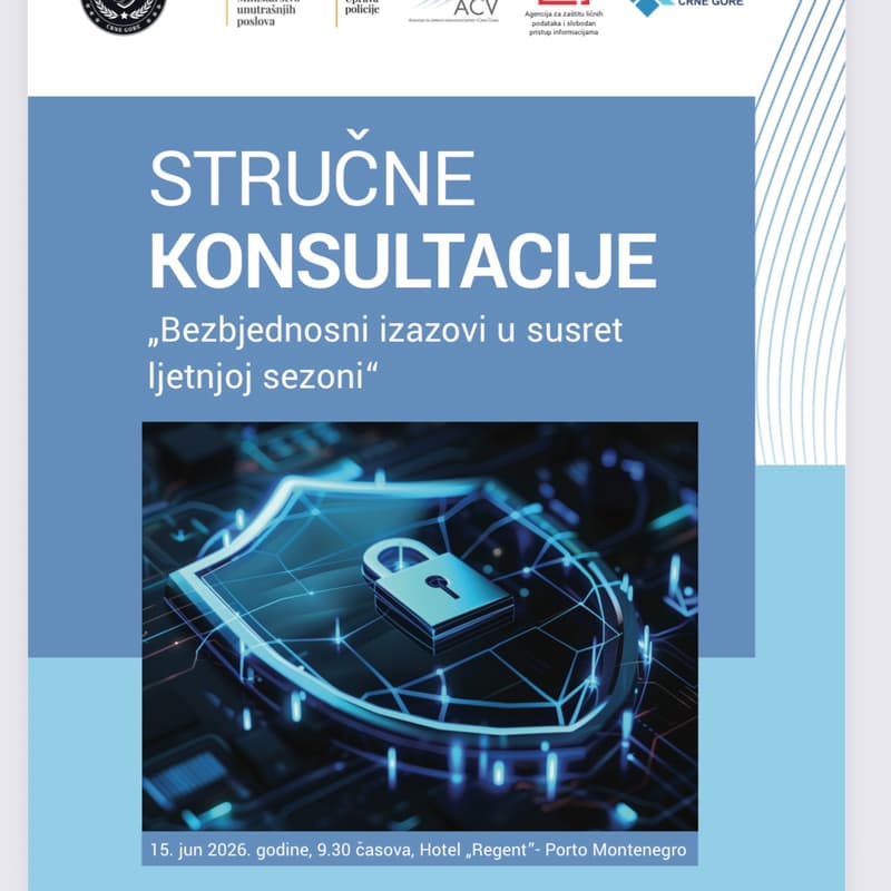 Cover Image for Stručne konsultacije „Bezbjednosni izazovi u susret ljetnjoj sezoni“