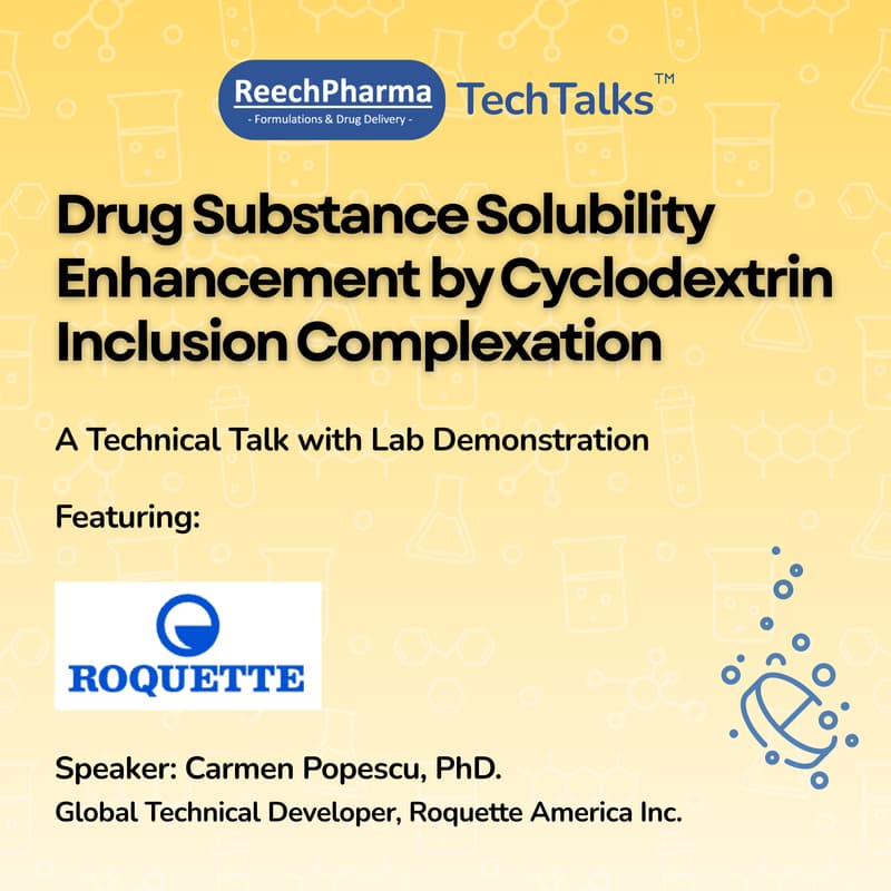 Cover Image for Technical Talk with Lab Demo: Drug Substance Solubility Enhancement by Cyclodextrin Inclusion Complexation