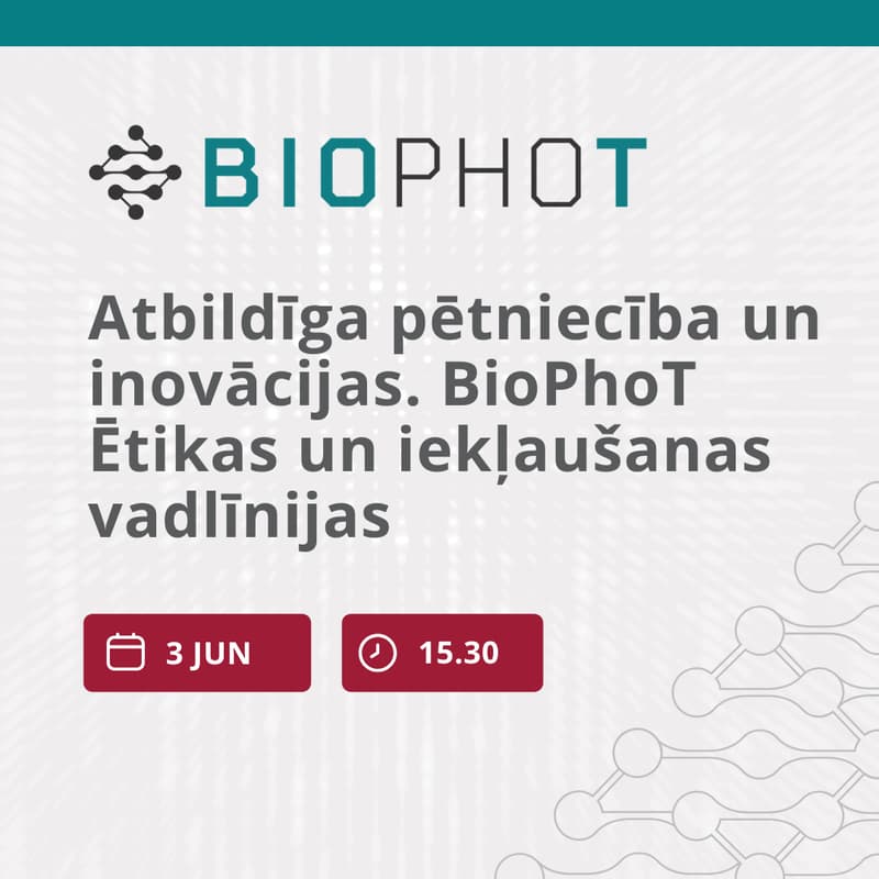 Cover Image for Atbildīga pētniecība un inovācijas. BioPhoT Ētikas un iekļaušanas vadlīnijas