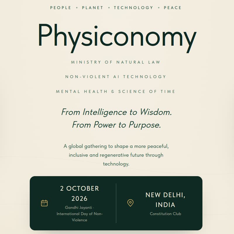 Cover Image for PHYSICONOMY — Non-Violent AI Technology, Mental Health & The Science of Time