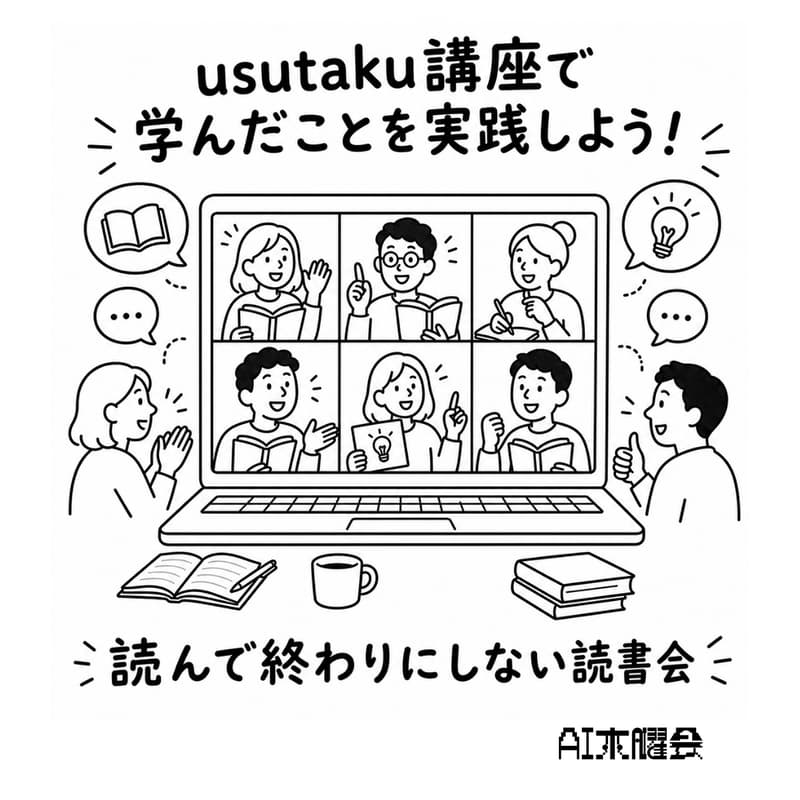 Cover Image for AI木曜会_usutaku講座を学んだことを実践しよう!読んで終わりにしない読書会