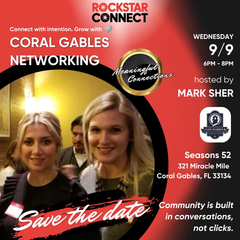 Cover Image for Free Coral Gables Rockstar Connect Networking Event (September)