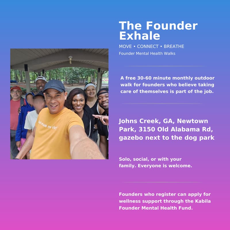 Cover Image for The Founder Exhale: Mental Health Walk - Johns Creek/Alpharetta, GA
