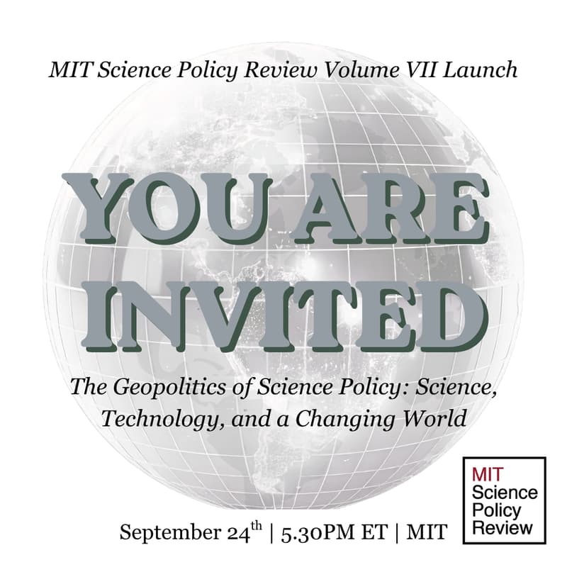 Cover Image for MIT Science Policy Review Volume VII Launch