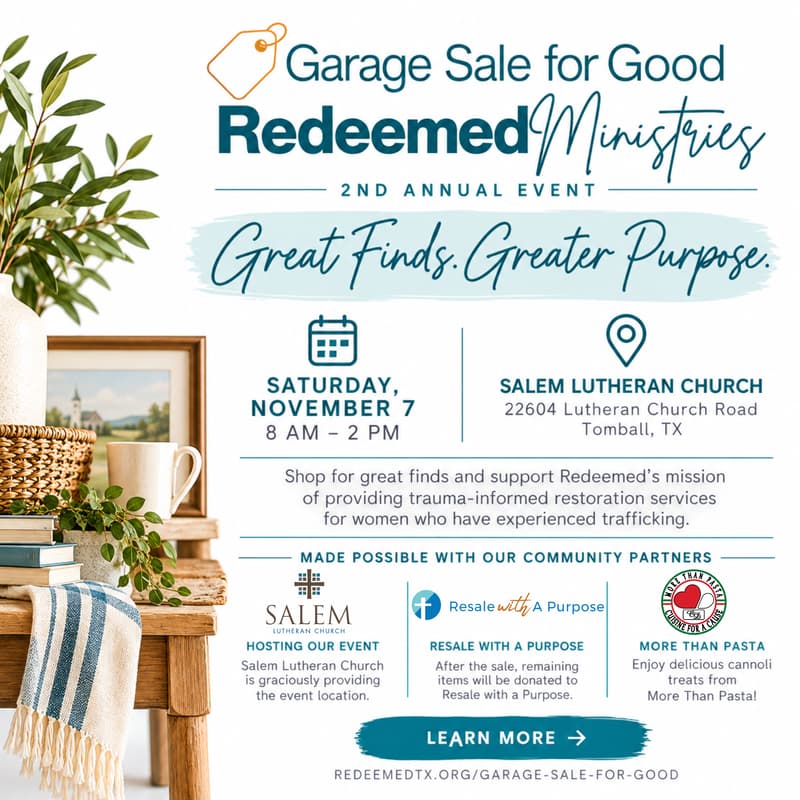 Cover Image for Redeemed Ministries - Garage Sale for Good