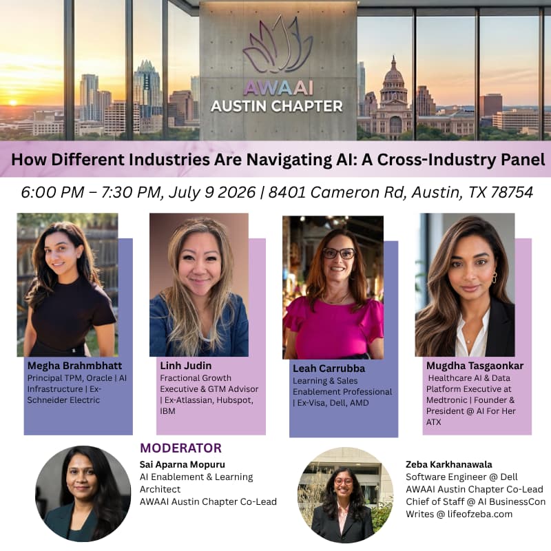 Cover Image for AWAAI Austin Chapter - How Different Industries Are Navigating AI: A Panel