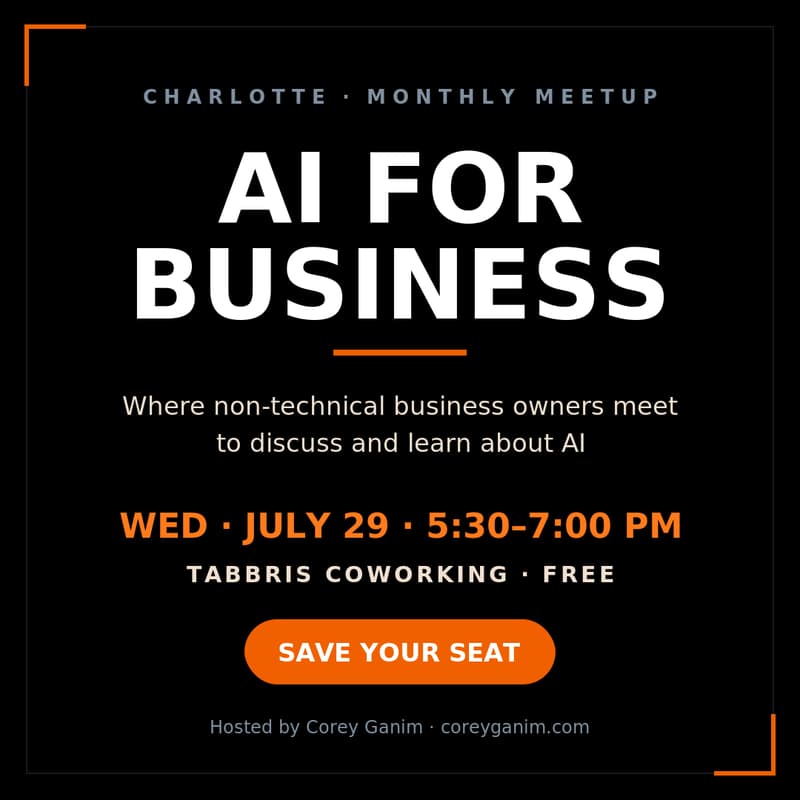 Cover Image for AI for Business, Charlotte Meetup