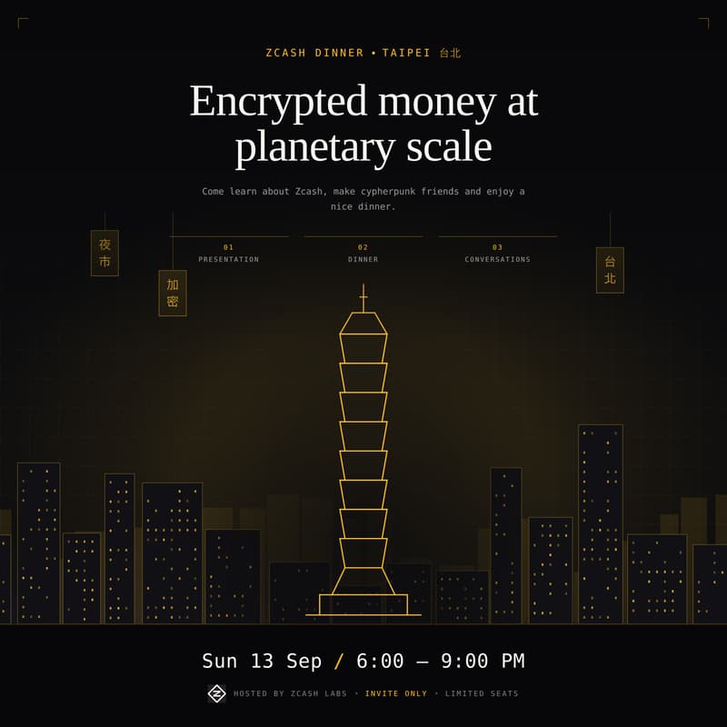 Cover Image for zcash dinner @eth_taipei