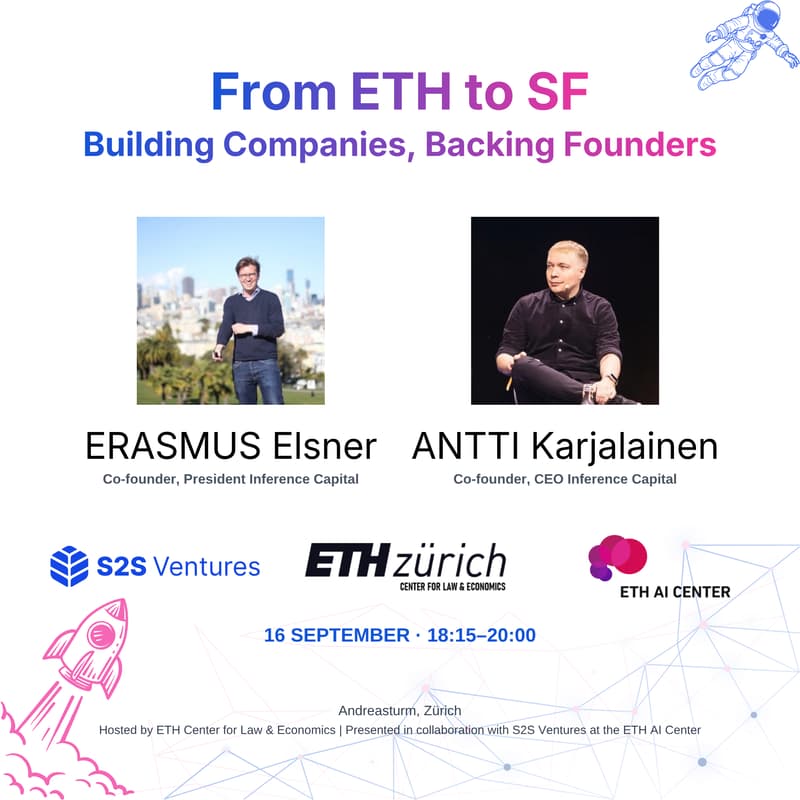 Cover Image for “From ETH to SF: Building Companies, Backing Founders” Fireside Chat mit Erasmus Elsner & Antti Karjalainen