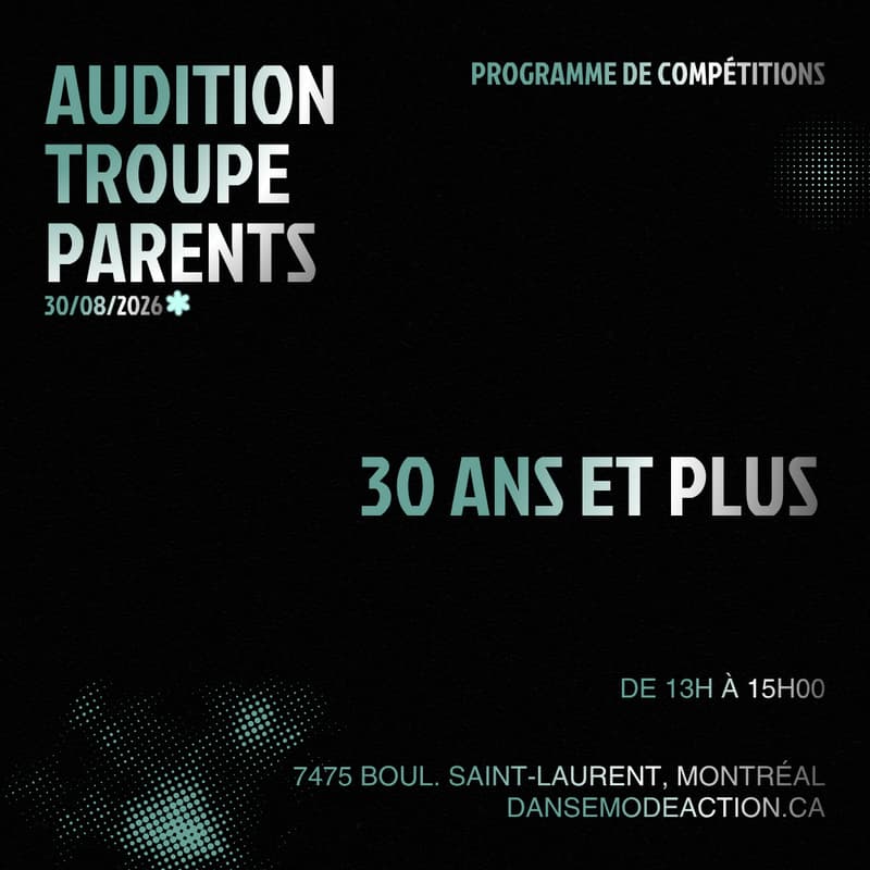 Cover Image for Audition Troupe Parents - 30 ans et plus