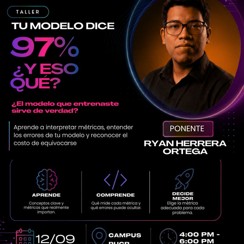 Cover Image for Taller: Tu modelo dice 97% ¿Y eso qué?