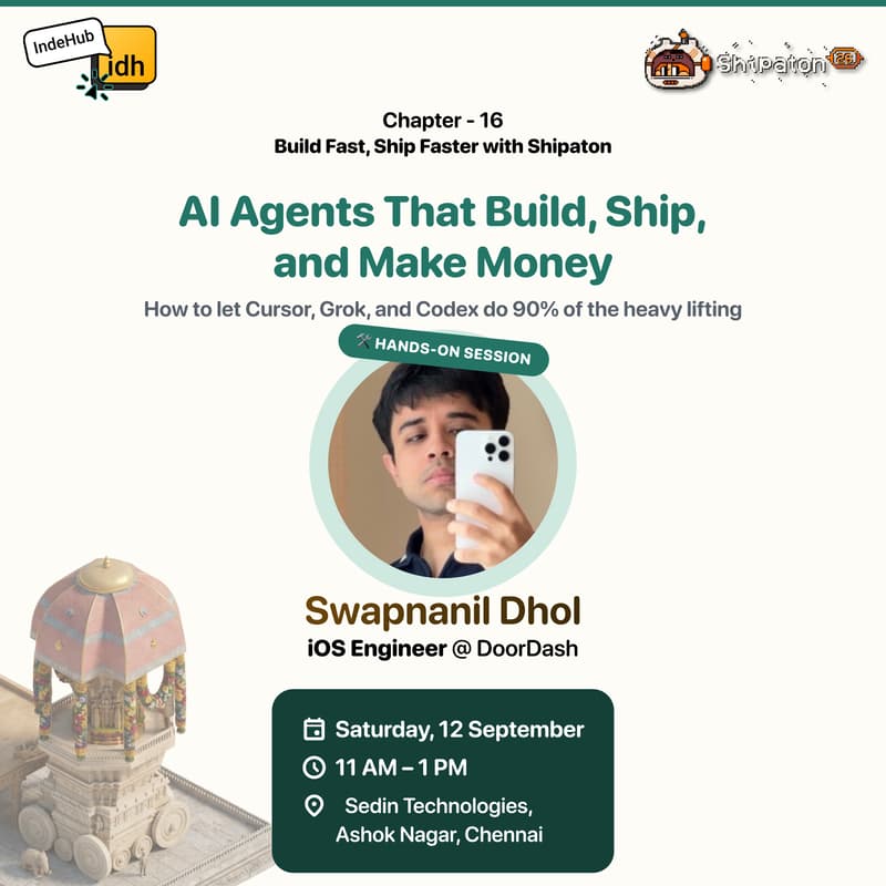 Cover Image for IndeHub Chapter - 16: AI Agents That Build, Ship, and Make Money