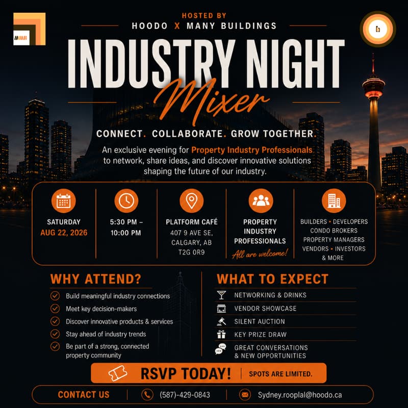 Cover Image for Industry Night Mixer for Property Industry Professionals, Hosted by Hoodo X ManyBuildings