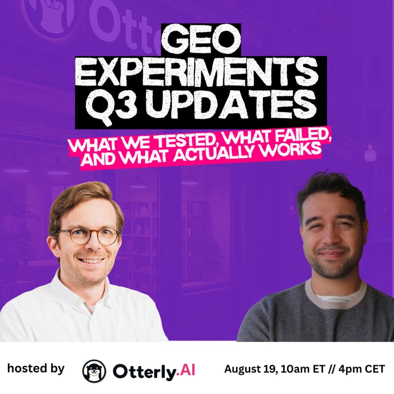 Cover Image for GEO Experiments - Q3 Updates: What Works, What Doesn't.