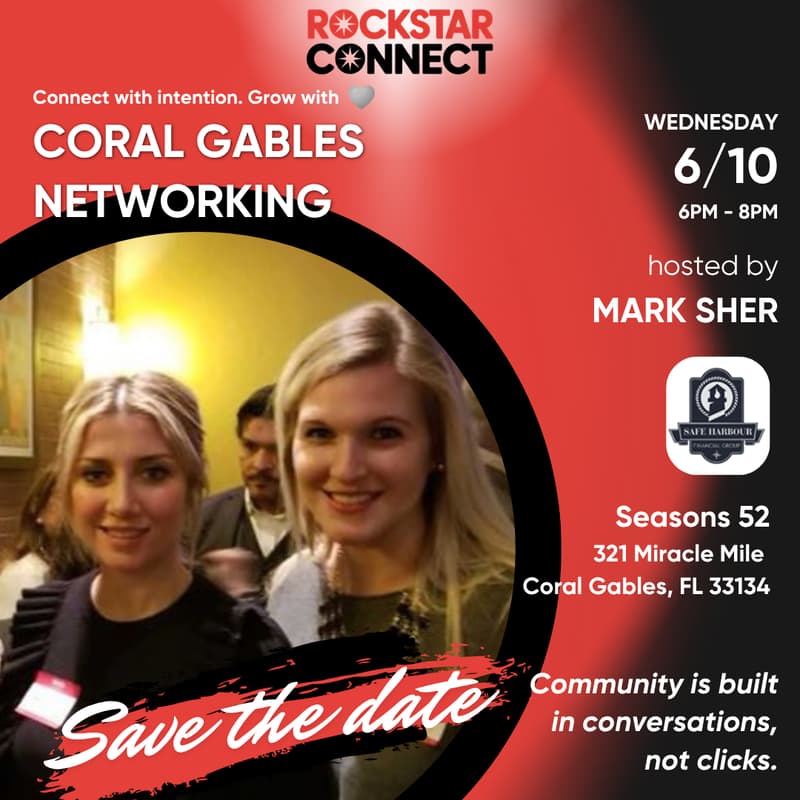 Cover Image for Free Coral Gables Rockstar Connect Networking Event (June)