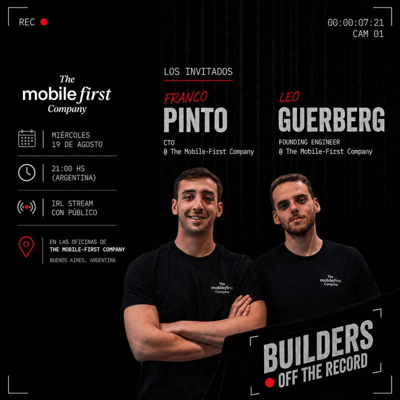 Cover Image for Builders OFF The Record en las oficinas de The Mobile-First Company