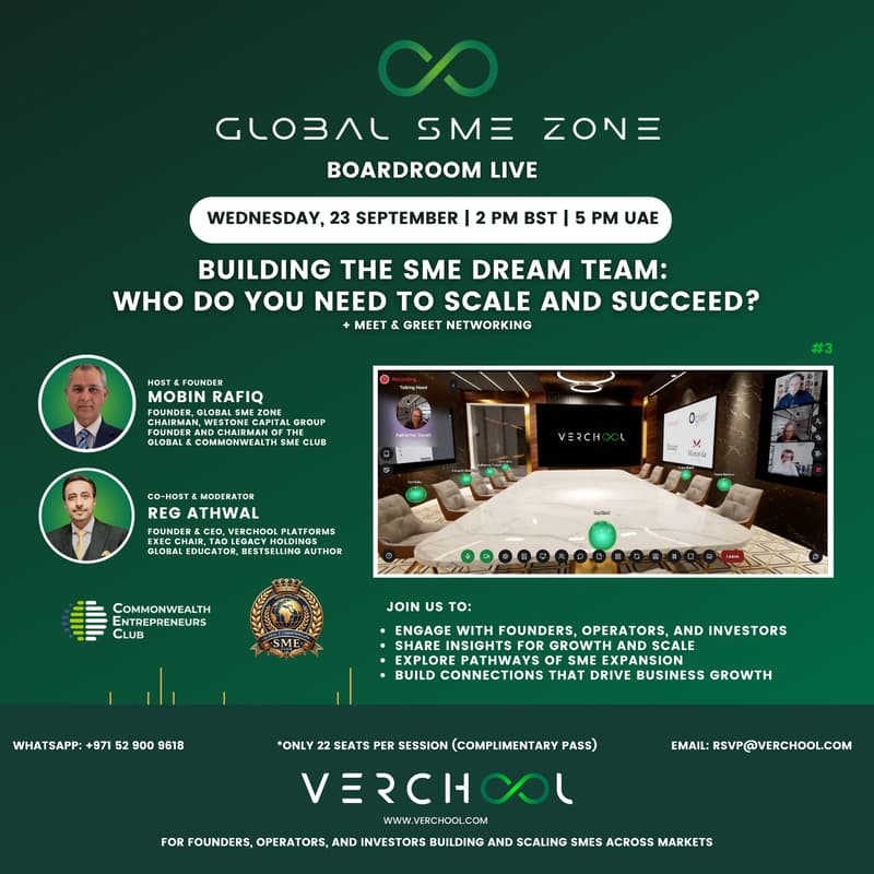 Cover Image for Global SME Zone - Boardroom Live #3 | Building the SME Dream Team: Who Do You Need to Scale and Succeed?