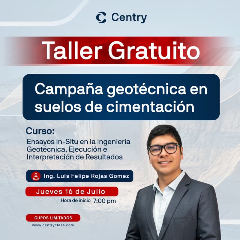 Cover Image for Taller Gratuito: Campaña Geotécnica en Suelos de Cimentación