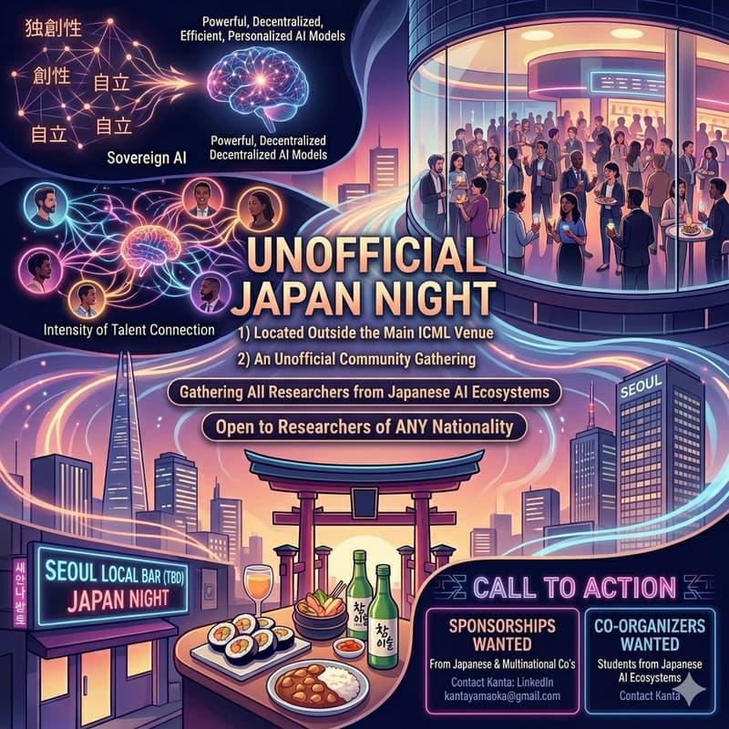 Cover Image for Japan Night@ICML 2026 (9th July 7pm-9pm) Sponsored by Sionic AI