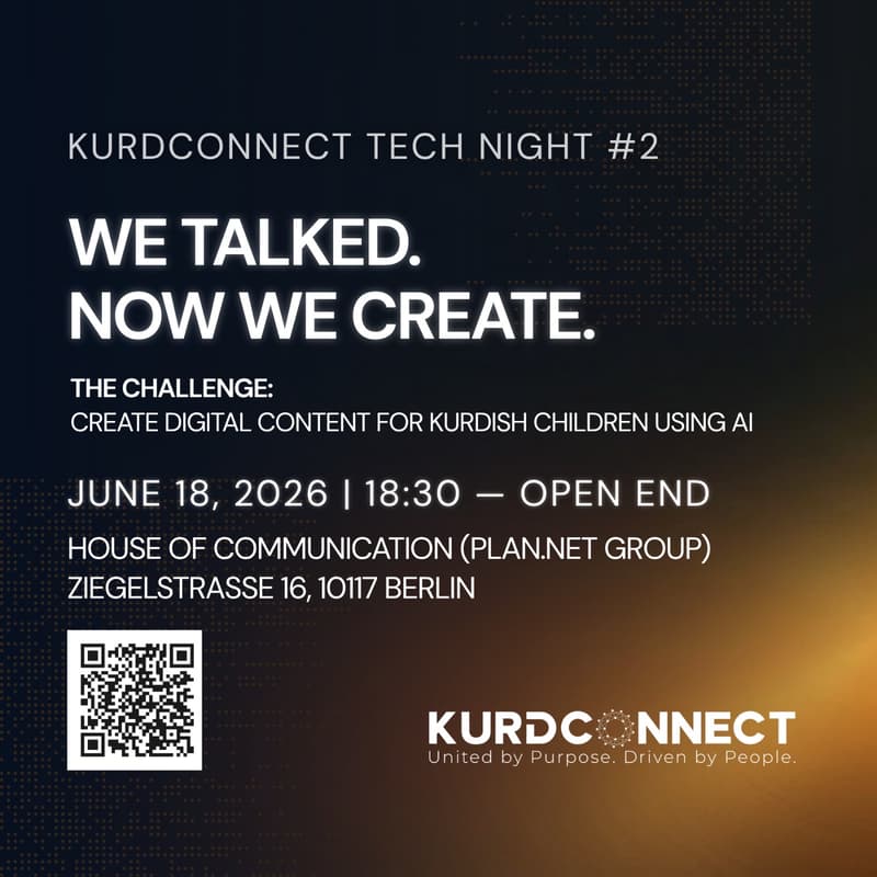 Cover Image for KurdConnect Tech Night #2: We Talked. Now We Create.
