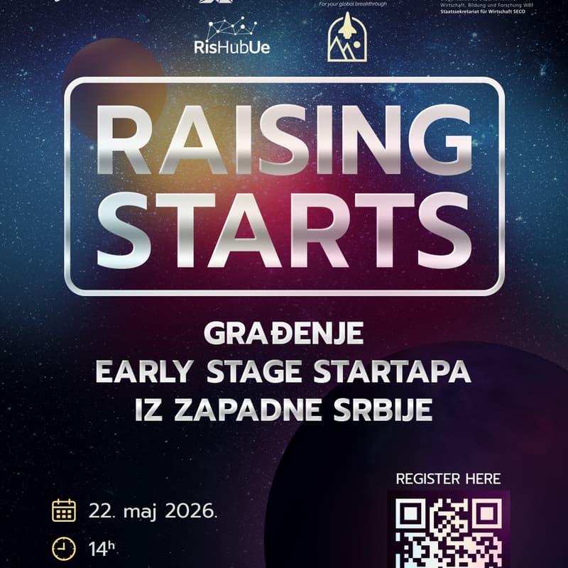 Cover Image for Raising Starts: Meetup - Građenje early stage startapa iz Zapadne Srbije