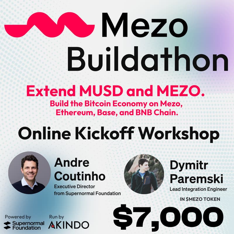 Cover Image for $7,000 Grant | Mezo Buildathon Online Kickoff-Workshop
