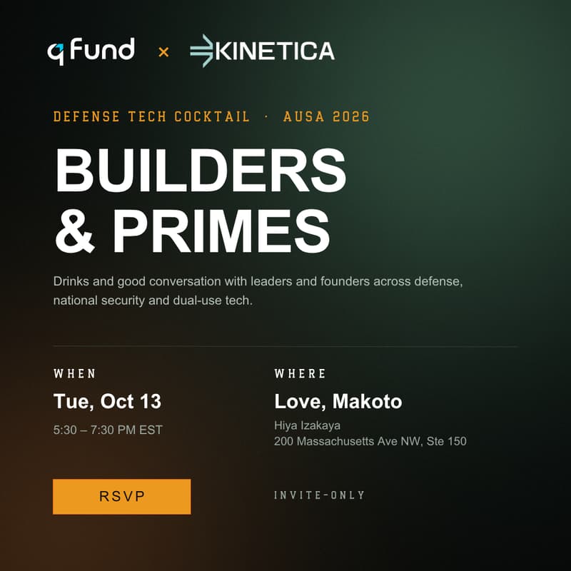 Cover Image for Connecting Builders & Primes at AUSA 2026 | Hosted by qFund & Kinetica