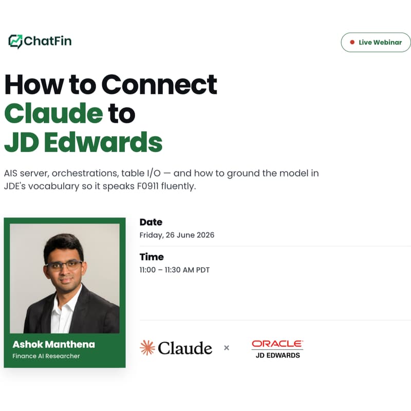 Cover Image for How to Connect Claude AI to JD Edwards
