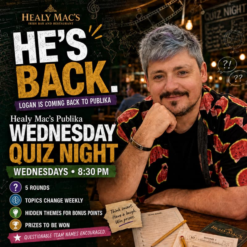 Cover Image for Wednesday night quiz at Publika Healy Macs