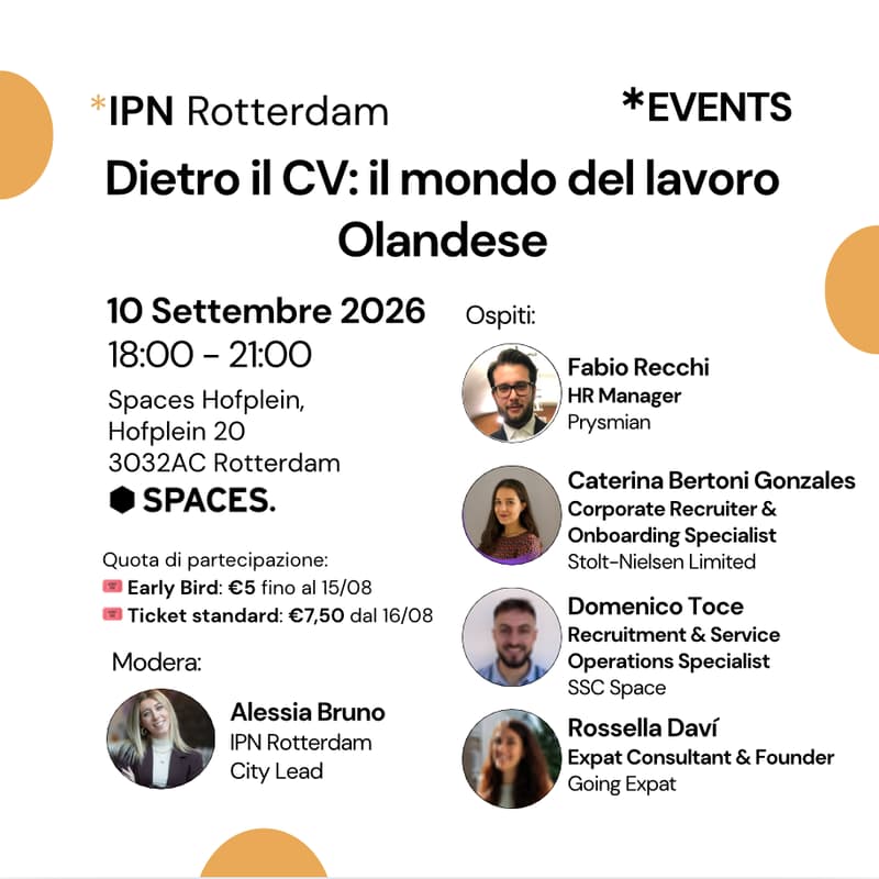 Cover Image for IPN Rotterdam - Dietro il CV: il mondo del lavoro Olandese