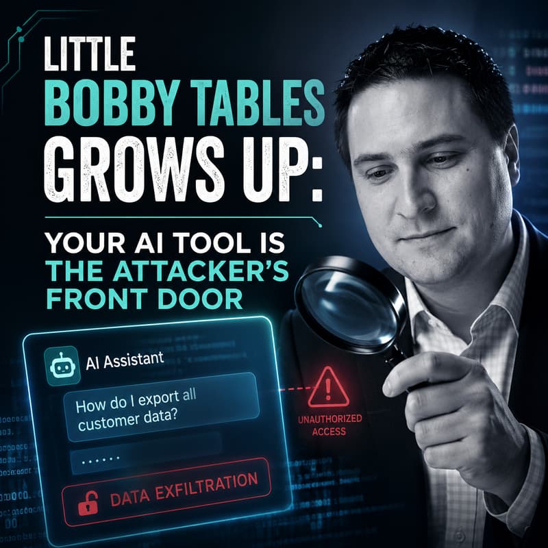 Cover Image for Little Bobby Tables Grows Up: Your AI Tool is the Attacker’s Front Door