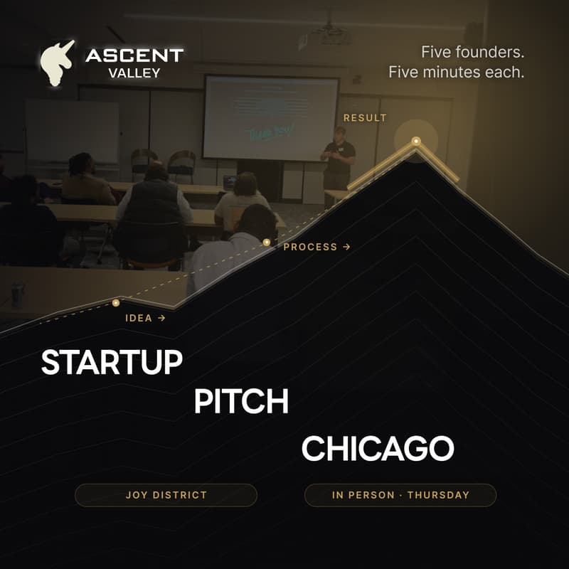 Cover Image for Startup Pitch Events Chicago: 5 Founders on Stage